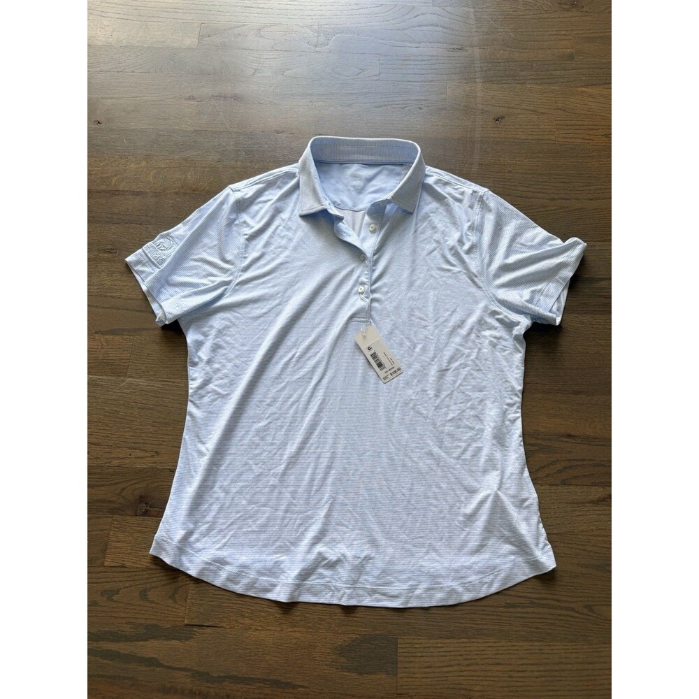 Johnnie-O Blue Striped Women's Polo Shirt (short sleeve) Size M New With tags